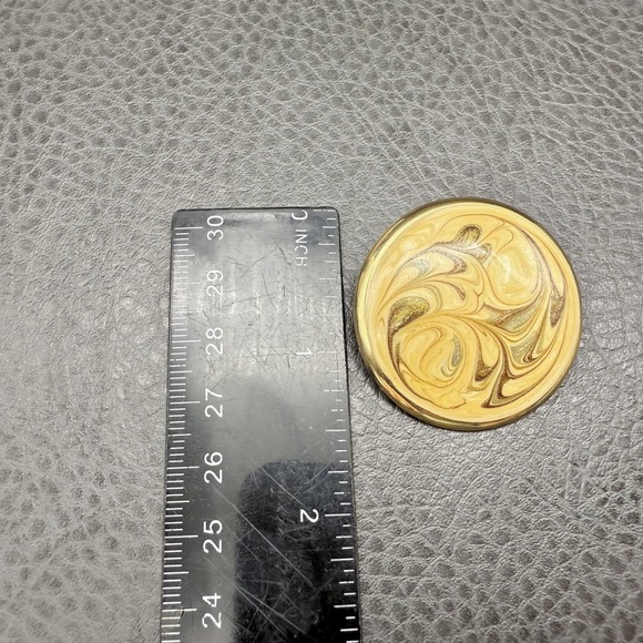 Vintage Swirl Enamel Round Earrings Gold Tone Post Mod Statement 80s Jewelry - Picture 8 of 8